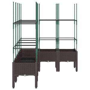 Ζαρντινιέρα Κήπου με Καφασωτό Καφέ 160 x 120 x 142,5 εκ. από PP