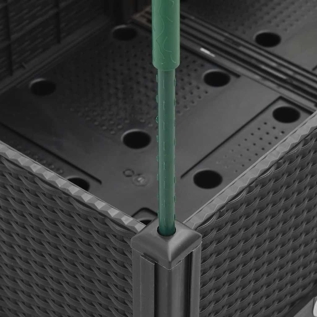Ζαρντινιέρα Κήπου με Καφασωτό Μαύρη 200 x 160 x 142,5εκ. από PP - Pakobazaar