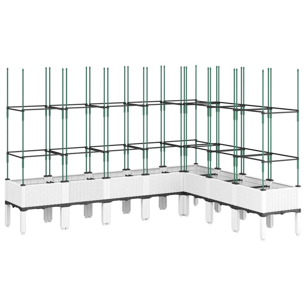 Ζαρντινιέρα Κήπου με Καφασωτό Λευκή 200x160x142,5 εκ. από PP