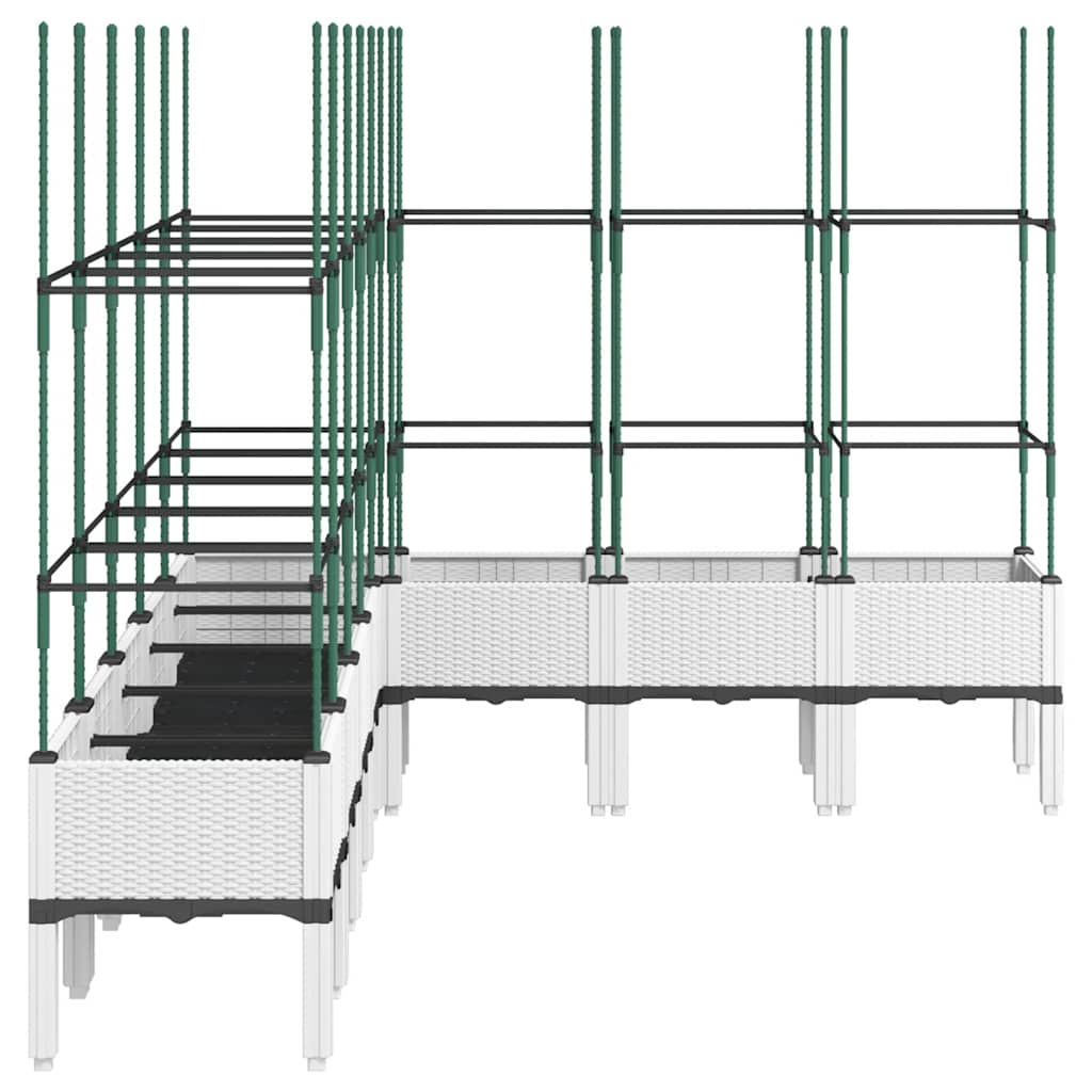 Ζαρντινιέρα Κήπου με Καφασωτό Λευκή 200x160x142,5 εκ. από PP