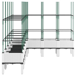 Ζαρντινιέρα Κήπου με Καφασωτό Λευκή 200x160x142,5 εκ. από PP