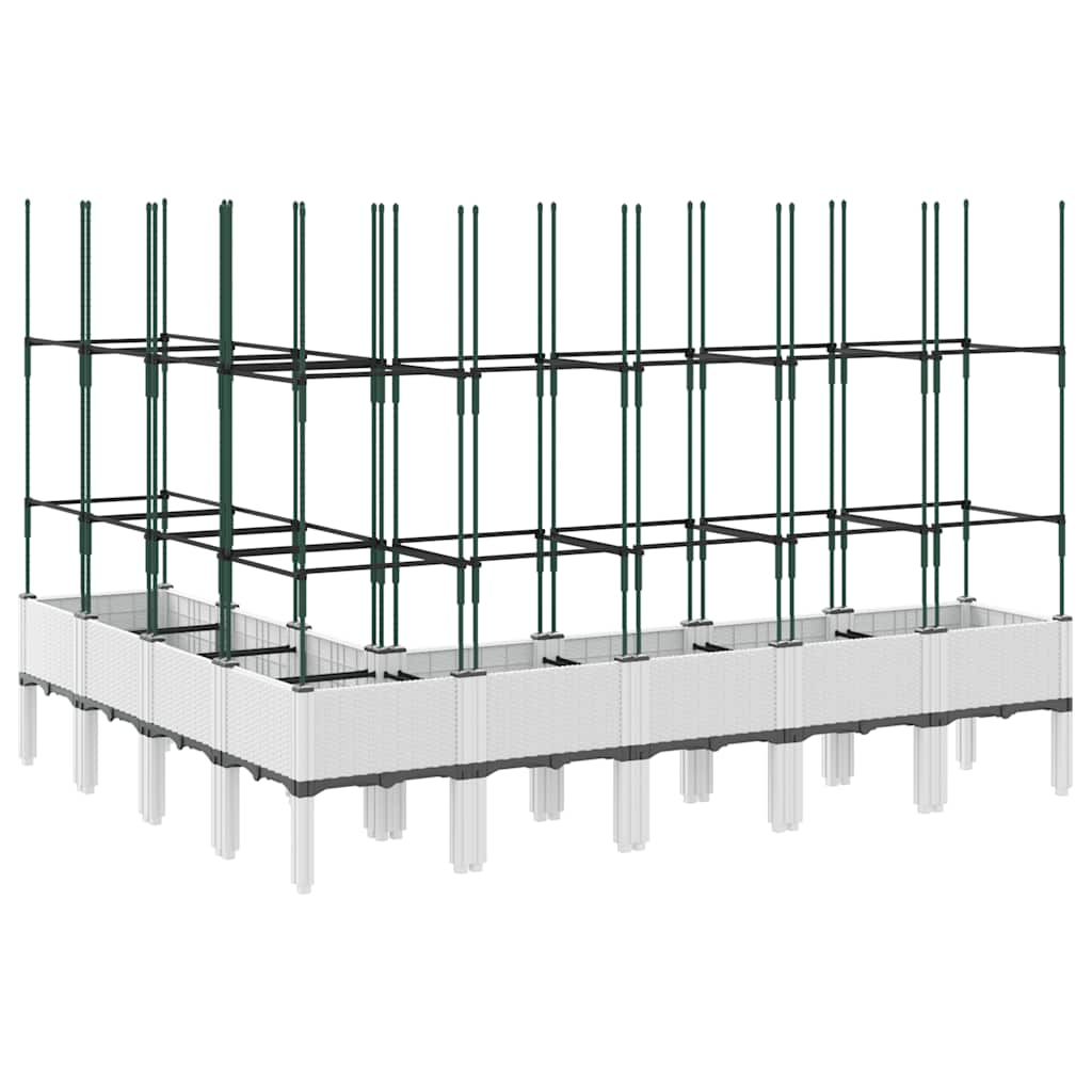 Ζαρντινιέρα Κήπου με Καφασωτό Λευκή 200x160x142,5 εκ. από PP