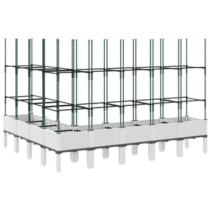 Ζαρντινιέρα Κήπου με Καφασωτό Λευκή 200x160x142,5 εκ. από PP