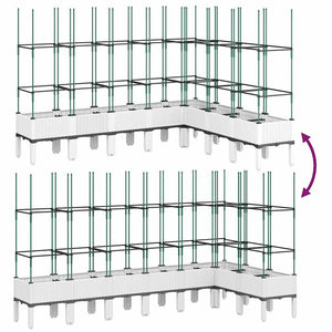 Ζαρντινιέρα Κήπου με Καφασωτό Λευκή 200x160x142,5 εκ. από PP