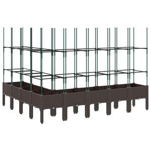 Ζαρντινιέρα Κήπου με Καφασωτό Καφέ 200 x 160 x 142,5 εκ. από PP - Pakobazaar