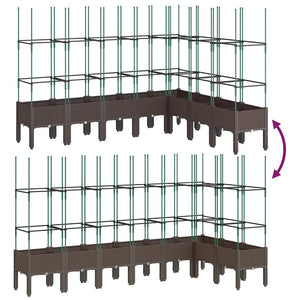 Ζαρντινιέρα Κήπου με Καφασωτό Καφέ 200 x 160 x 142,5 εκ. από PP - Pakobazaar