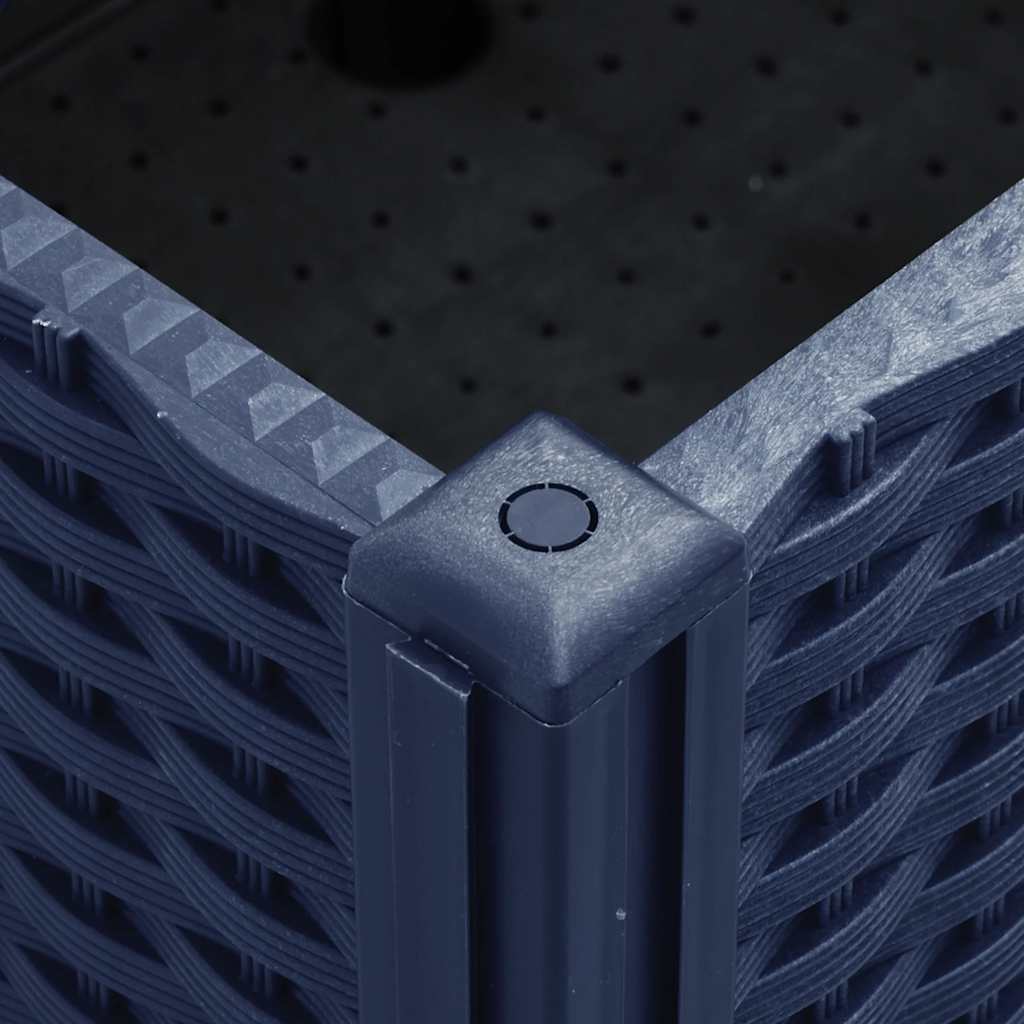 Ζαρντινιέρα Κήπου με Ροδάκια Μπλε Γκρι 80x50x54 εκ. Πολυπροπυλένιο