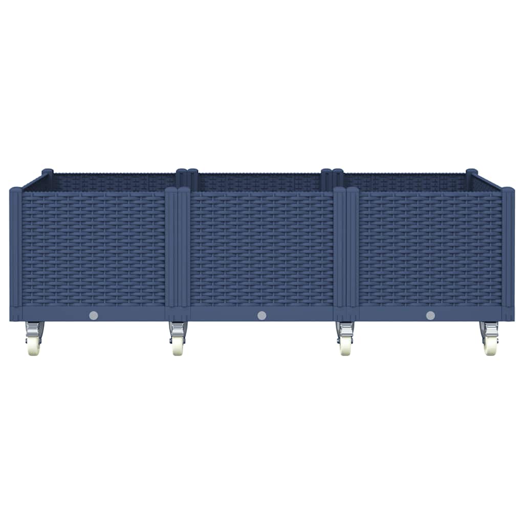 Ζαρντινιέρα Κήπου με Πόδια Μπλε Γκρι 150x80x54 εκ. Πολυπροπυλένιο