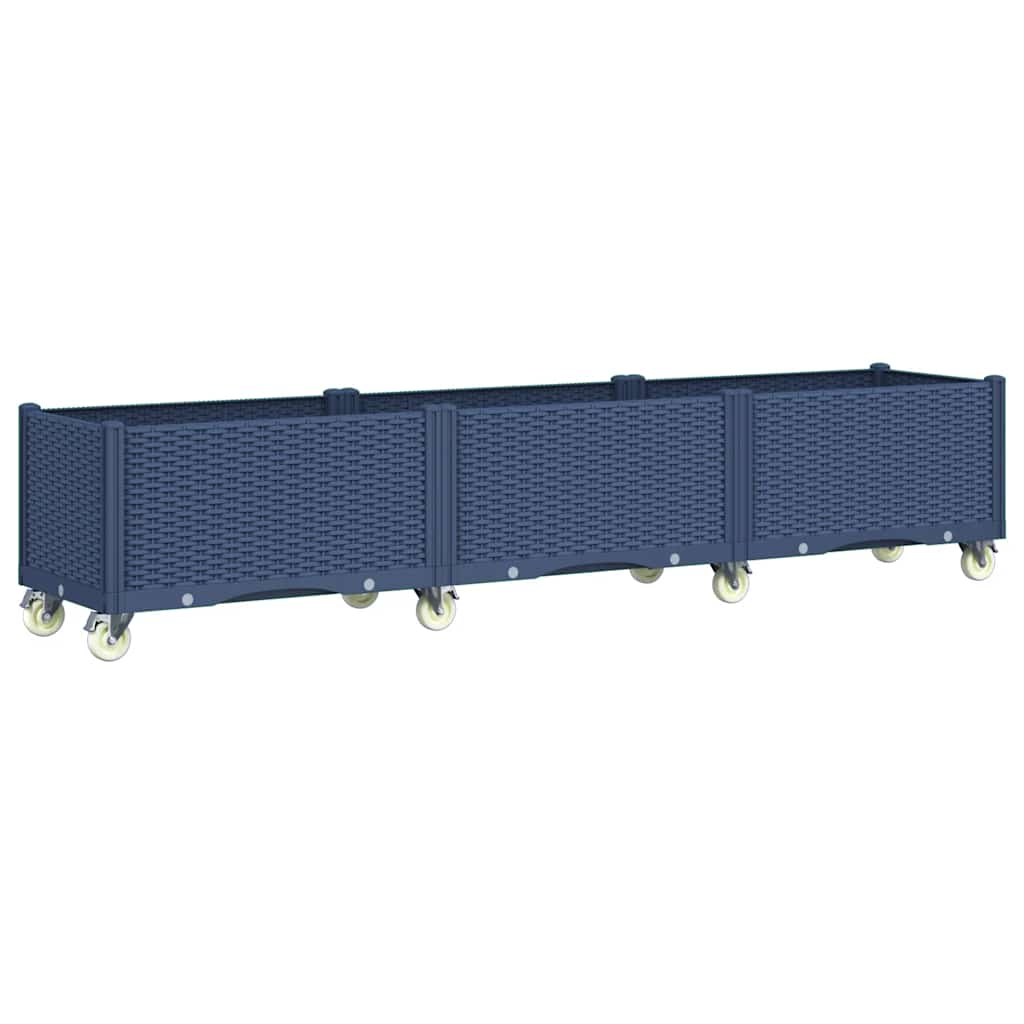 Ζαρντινιέρα Κήπου με Πόδια Μπλε Γκρι 240x50x54εκ. από Πολυπροπυλένιο