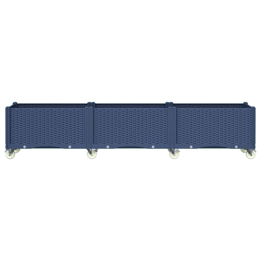 Ζαρντινιέρα Κήπου με Πόδια Μπλε Γκρι 240x50x54εκ. από Πολυπροπυλένιο