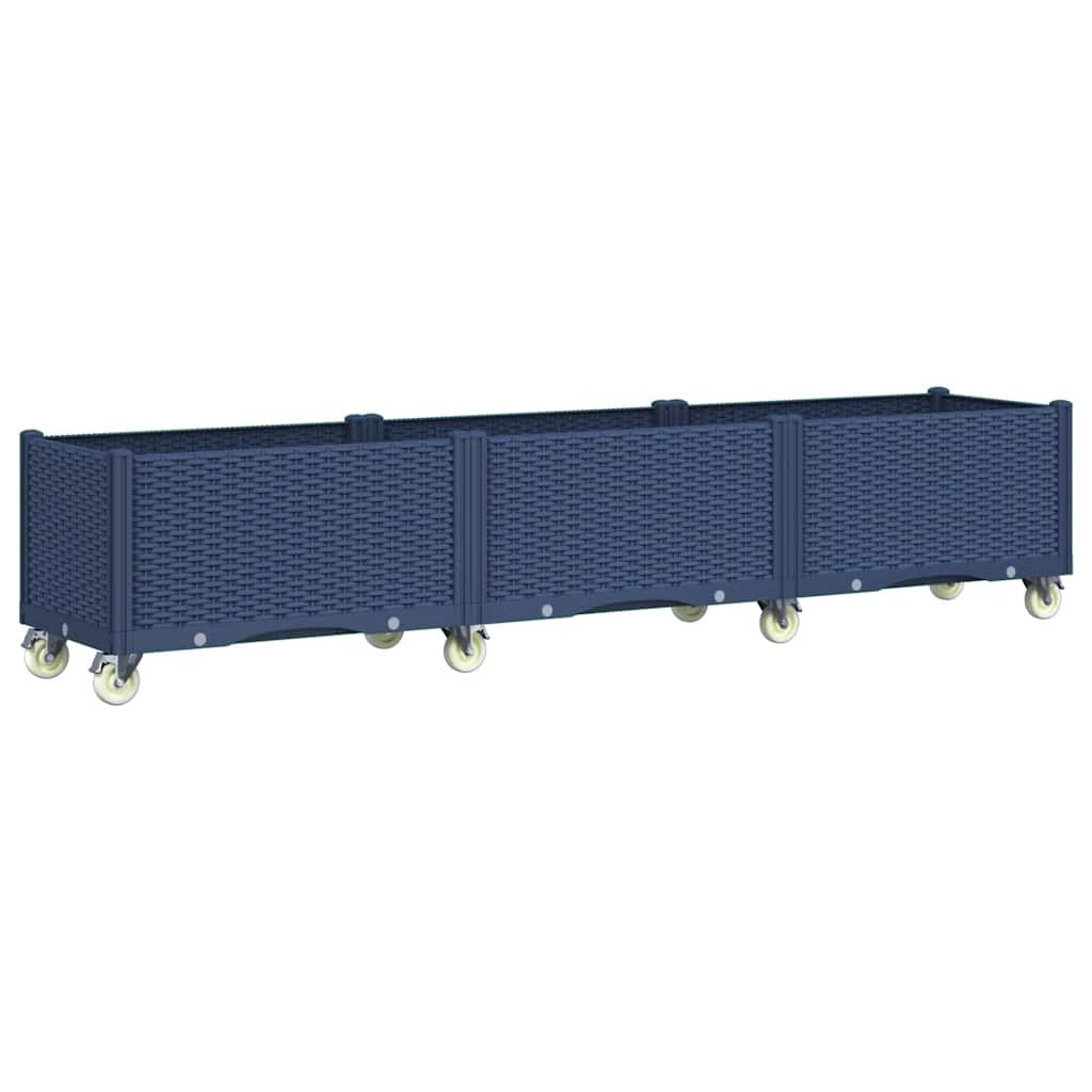 Ζαρντινιέρα Κήπου με Πόδια Μπλε Γκρι 240x50x54εκ. από Πολυπροπυλένιο