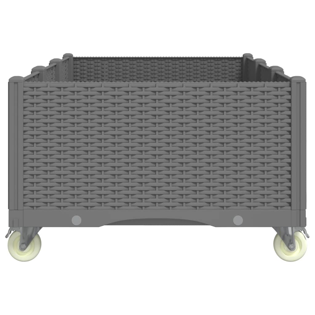 Ζαρντινιέρα Κήπου με Ροδάκια Αν.Γκρι 150x80x54εκ Πολυπροπυλένιο