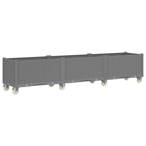 Ζαρντινιέρα Κήπου με Ροδάκια Αν.Γκρι 240x50x54εκ Πολυπροπυλένιο