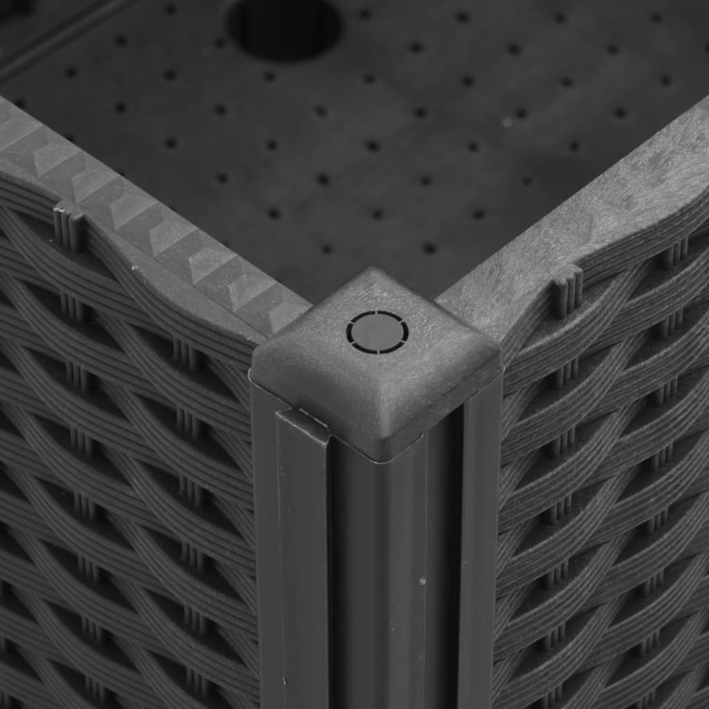 Ζαρντινιέρα Κήπου με Ροδάκια Μαύρο 80x50x54 εκ. Πολυπροπυλένιο