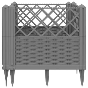 Ζαρντινιέρα με Πασσάλους Αν.Γκρι43,5x43,5x43,5εκ Πολυπροπυλένιο
