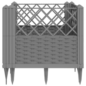 Ζαρντινιέρα με Πασσάλους Αν.Γκρι43,5x43,5x43,5εκ Πολυπροπυλένιο