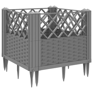 Ζαρντινιέρα με Πασσάλους Αν.Γκρι43,5x43,5x43,5εκ Πολυπροπυλένιο