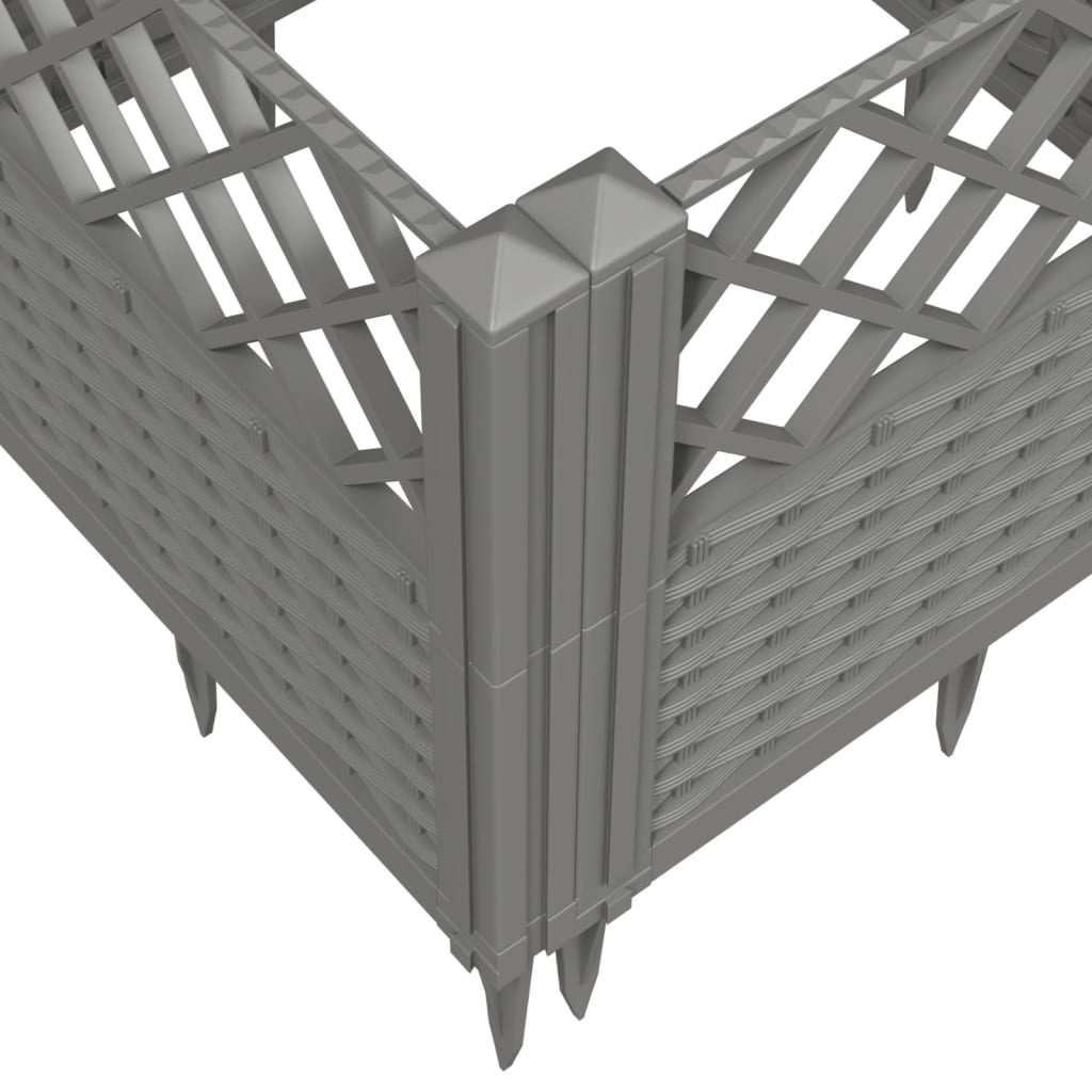 Ζαρντινιέρα με Πασσάλους Αν.Γκρι43,5x43,5x43,5εκ Πολυπροπυλένιο