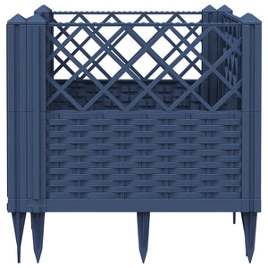 Ζαρντινιέρα με Πασσάλους Μπλε Γκρι 43,5x43,5x43,5 εκ. Πολυπροπυλένιο