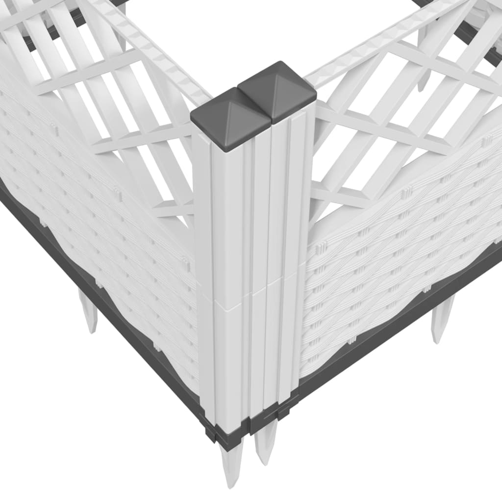 Ζαρντινιέρα με Πασσάλους Λευκή 42,5x42,5x28,5 εκ Πολυπροπυλένιο