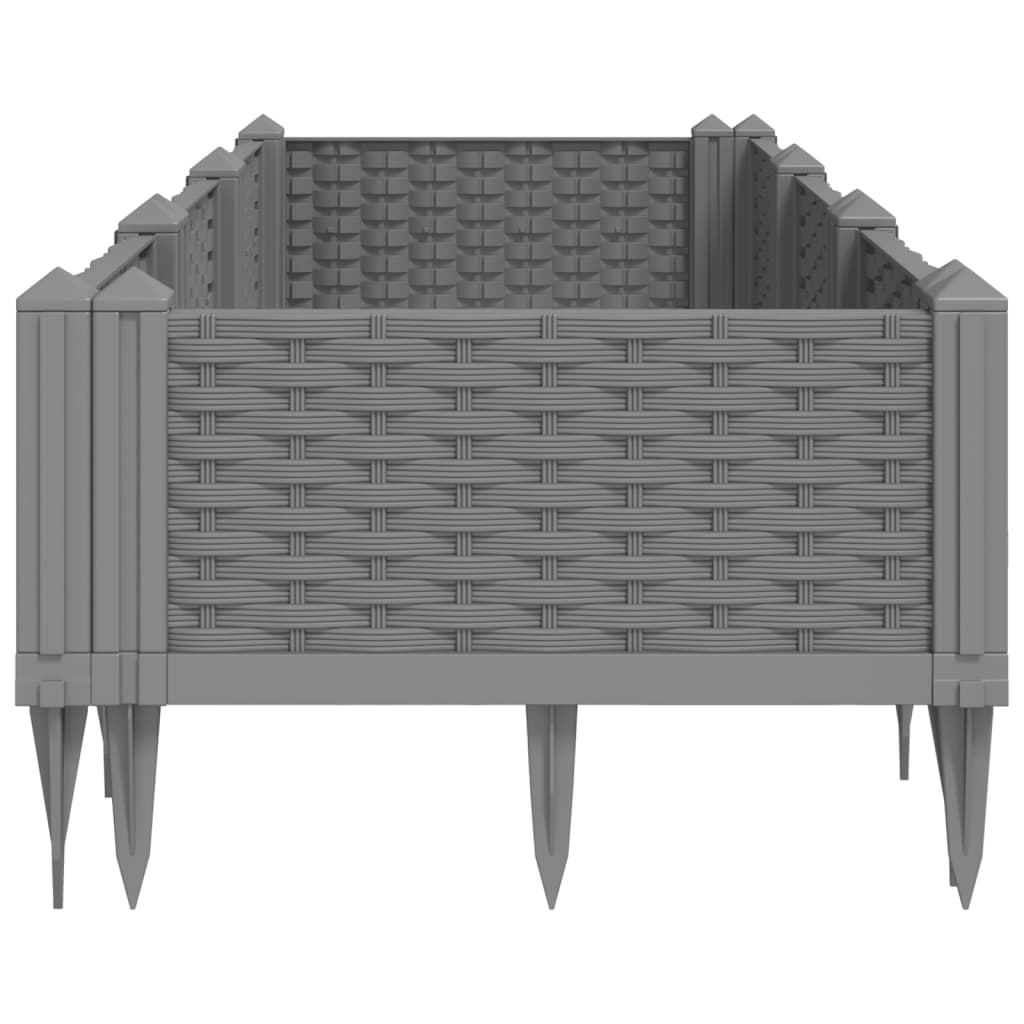 Ζαρντινιέρα με Πασσάλους Αν.Γκρι 125x40x28,5 εκ Πολυπροπυλένιο