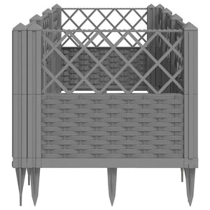 Ζαρντινιέρα με Πασσάλους Γκρι 123,5x43,5x43,5εκ. Πολυπροπυλένιο