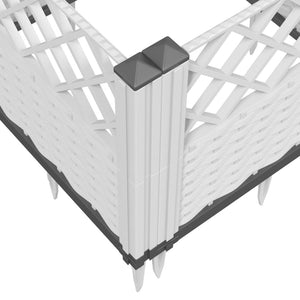 Ζαρντινιέρα με Πασσάλους Λευκή 123,5x43,5x43,5εκ Πολυπροπυλένιο