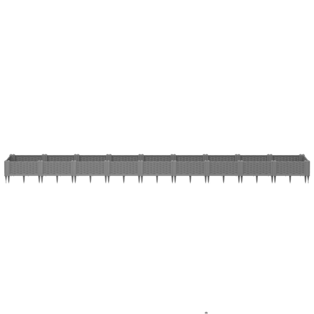Ζαρντινιέρα με Πασσάλους Γκρι 123,5x43,5x43,5εκ. Πολυπροπυλένιο