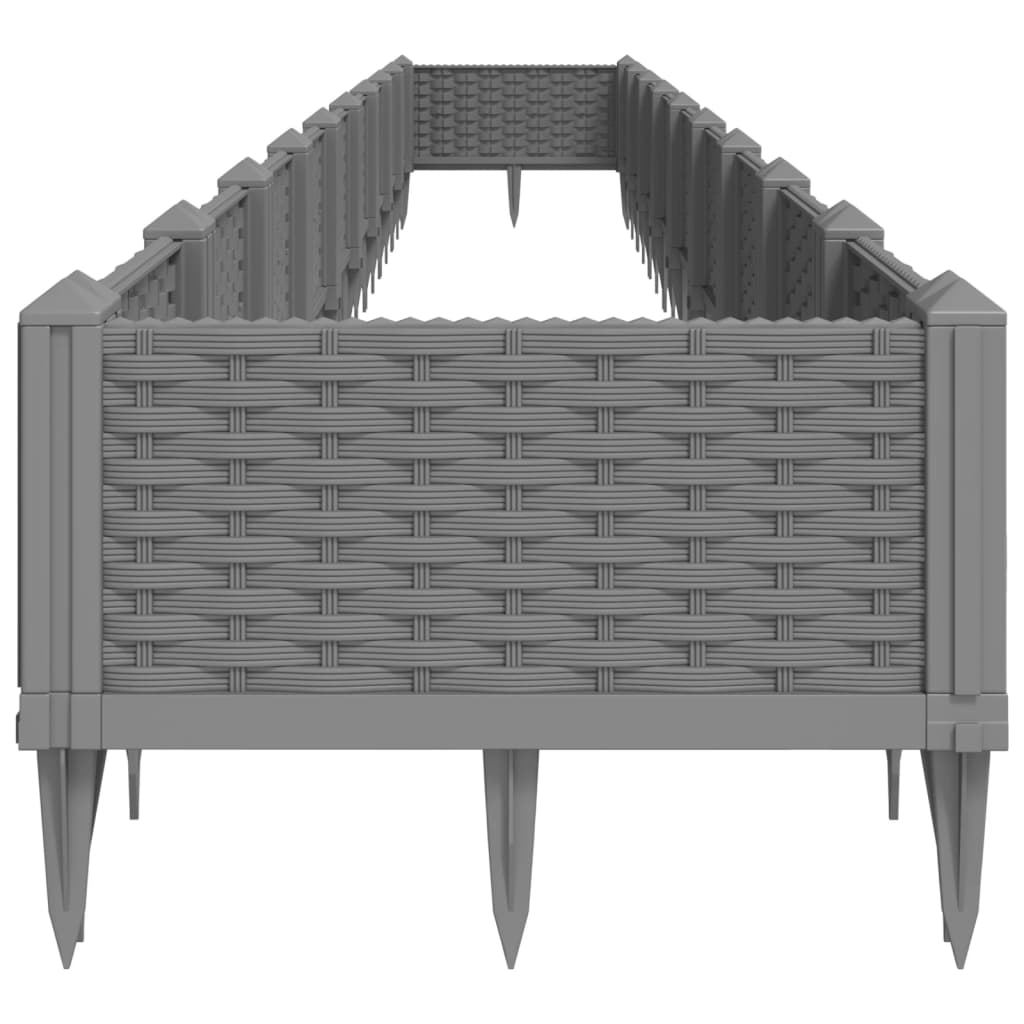 Ζαρντινιέρα με Πασσάλους Γκρι 123,5x43,5x43,5εκ. Πολυπροπυλένιο