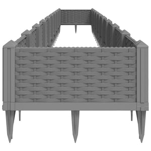 Ζαρντινιέρα με Πασσάλους Γκρι 123,5x43,5x43,5εκ. Πολυπροπυλένιο