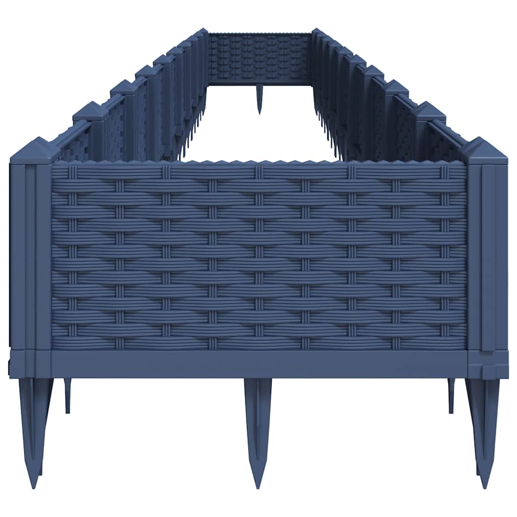 Ζαρντινιέρα με Πασσάλους Μπλε Γκρι 362,5x42,5x28,5εκ. Πολυπροπυλένιο