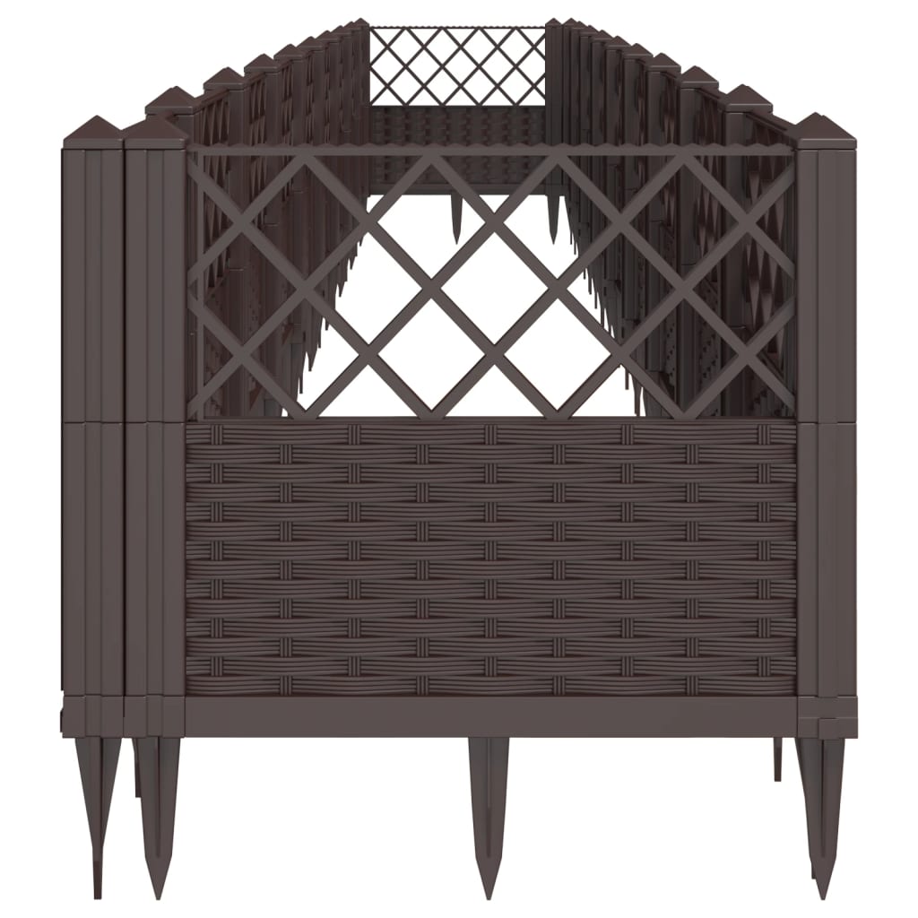 Ζαρντινιέρα με Πασσάλους Καφέ 363,5x43,5x43,5εκ. Πολυπροπυλένιο