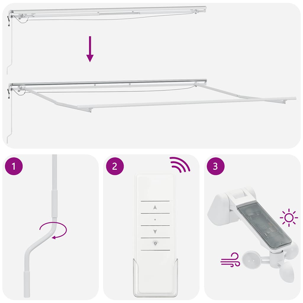 Τέντα Πτυσσόμενη Αυτόματη με LED Μπορντό 400x300 εκ. - Pakobazaar