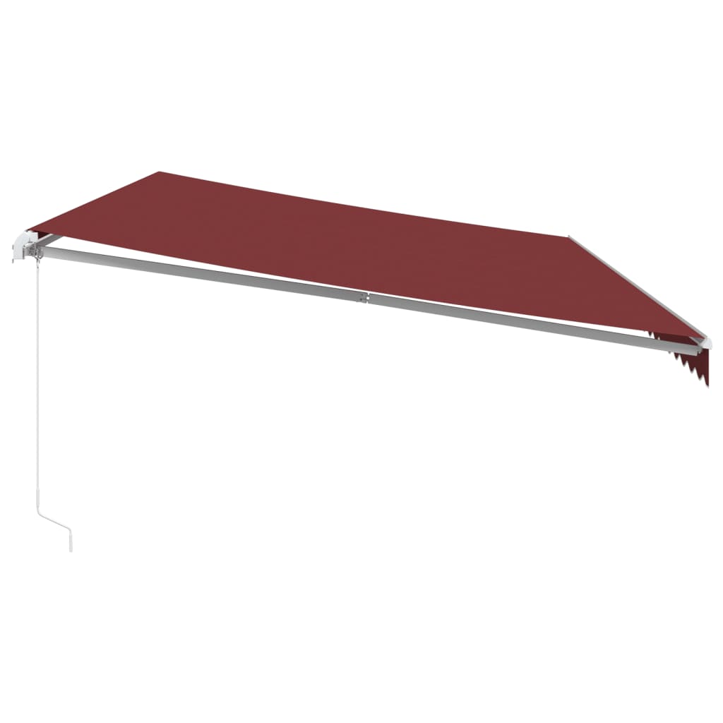 Τέντα Πτυσσόμενη Χειροκίνητη με LED Μπορντό 600x350 εκ. - Pakobazaar