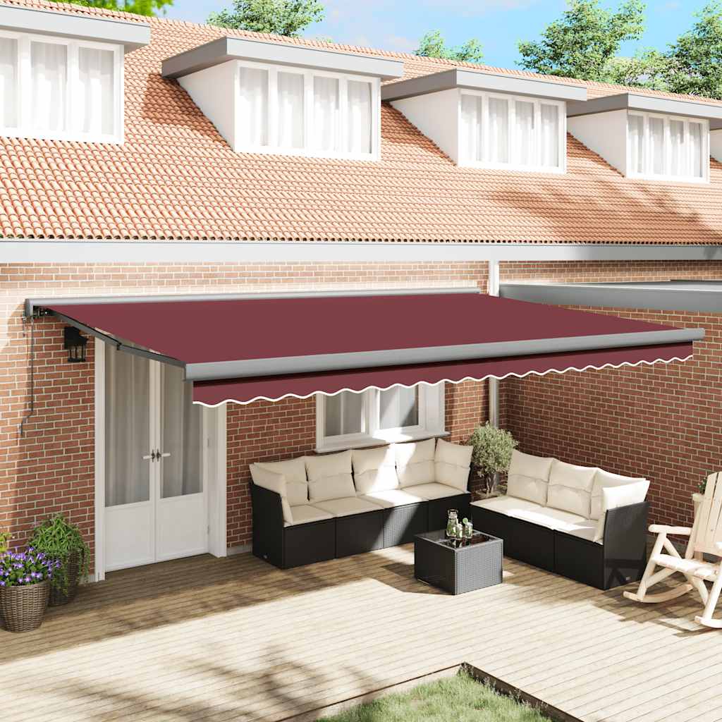Τέντα Πτυσσόμενη Αυτόματη Μπορντό 500x300 εκ. - Pakobazaar