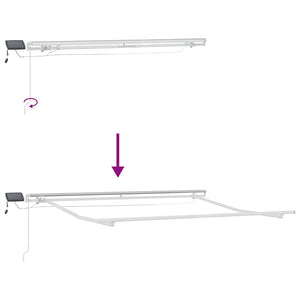Τέντα Πτυσσόμενη Χειροκίνητη με LED Καφέ 300x250 εκ.