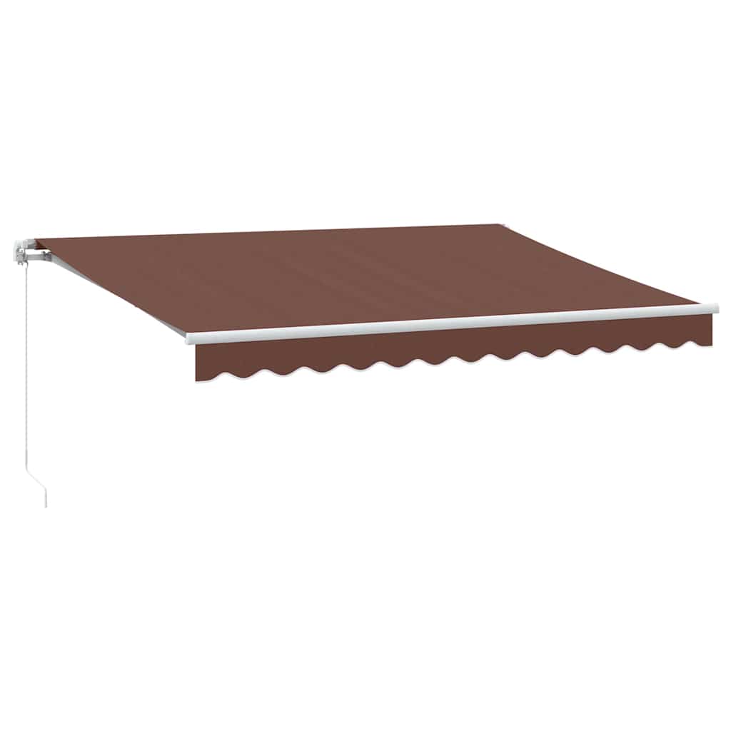 Τέντα Πτυσσόμενη Χειροκίνητη με LED Καφέ 350x250 εκ. - Pakobazaar