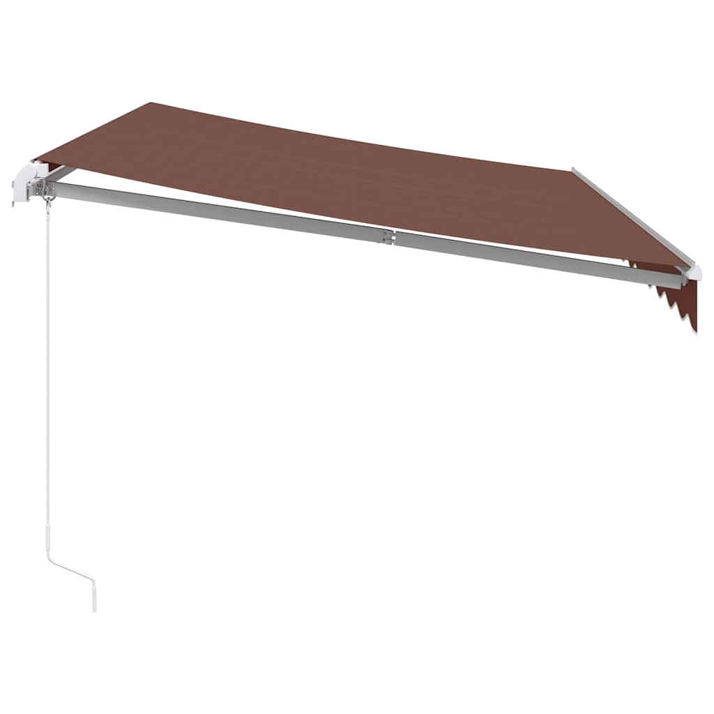 Τέντα Πτυσσόμενη Χειροκίνητη με LED Καφέ 350x250 εκ. - Pakobazaar