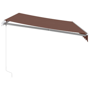 Τέντα Πτυσσόμενη Χειροκίνητη με LED Καφέ 350x250 εκ. - Pakobazaar