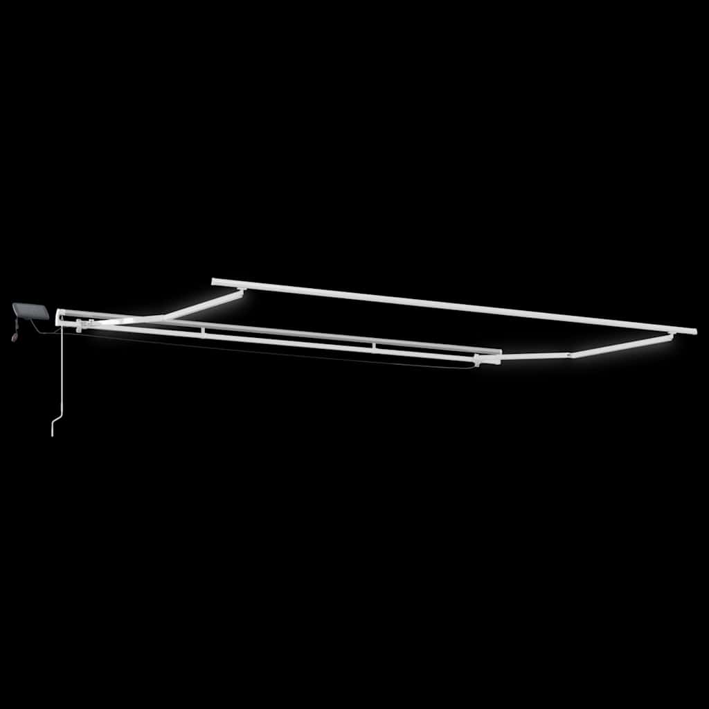 Τέντα Πτυσσόμενη Χειροκίνητη με LED Καφέ 400x300 εκ. - Pakobazaar