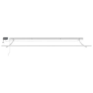 Τέντα Πτυσσόμενη Χειροκίνητη με LED Καφέ 450x300 εκ. - Pakobazaar