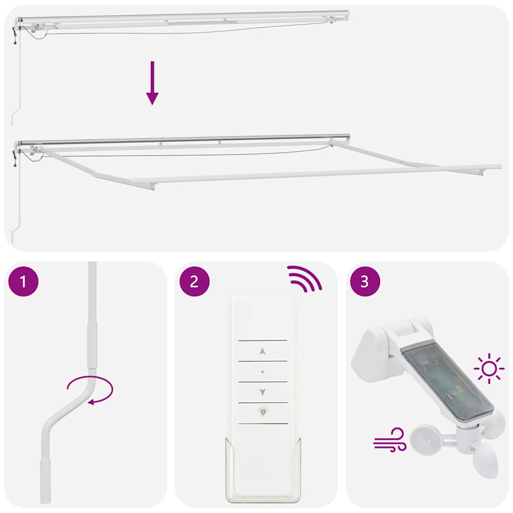 Τέντα Πτυσσόμενη Αυτόματη με LED Καφέ 450x300 εκ. - Pakobazaar