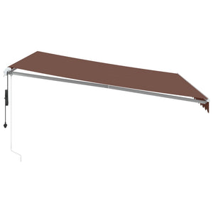 Τέντα Πτυσσόμενη Αυτόματη με LED Καφέ 400x350 εκ. - Pakobazaar