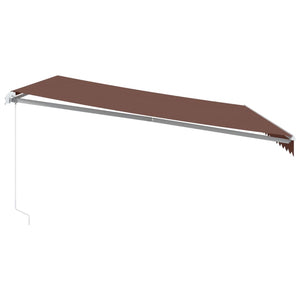 Τέντα Πτυσσόμενη Χειροκίνητη με LED Καφέ 450x350 εκ. - Pakobazaar