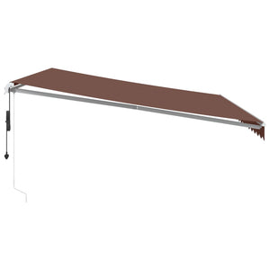 Τέντα Πτυσσόμενη Αυτόματη με LED Καφέ 450x350 εκ. - Pakobazaar