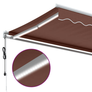 Τέντα Πτυσσόμενη Αυτόματη με LED Καφέ 450x350 εκ. - Pakobazaar