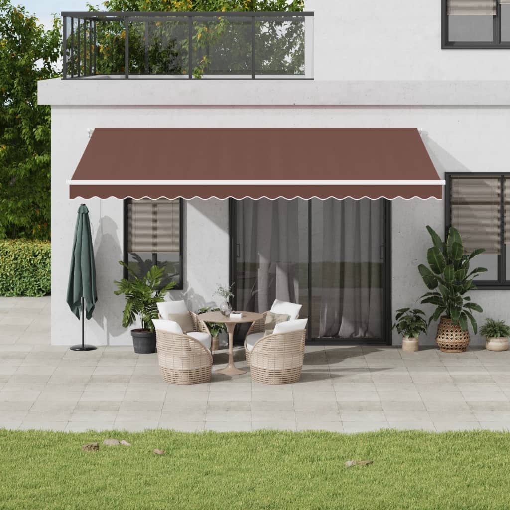 Τέντα Πτυσσόμενη Αυτόματη με LED Καφέ 500x350 εκ. - Pakobazaar