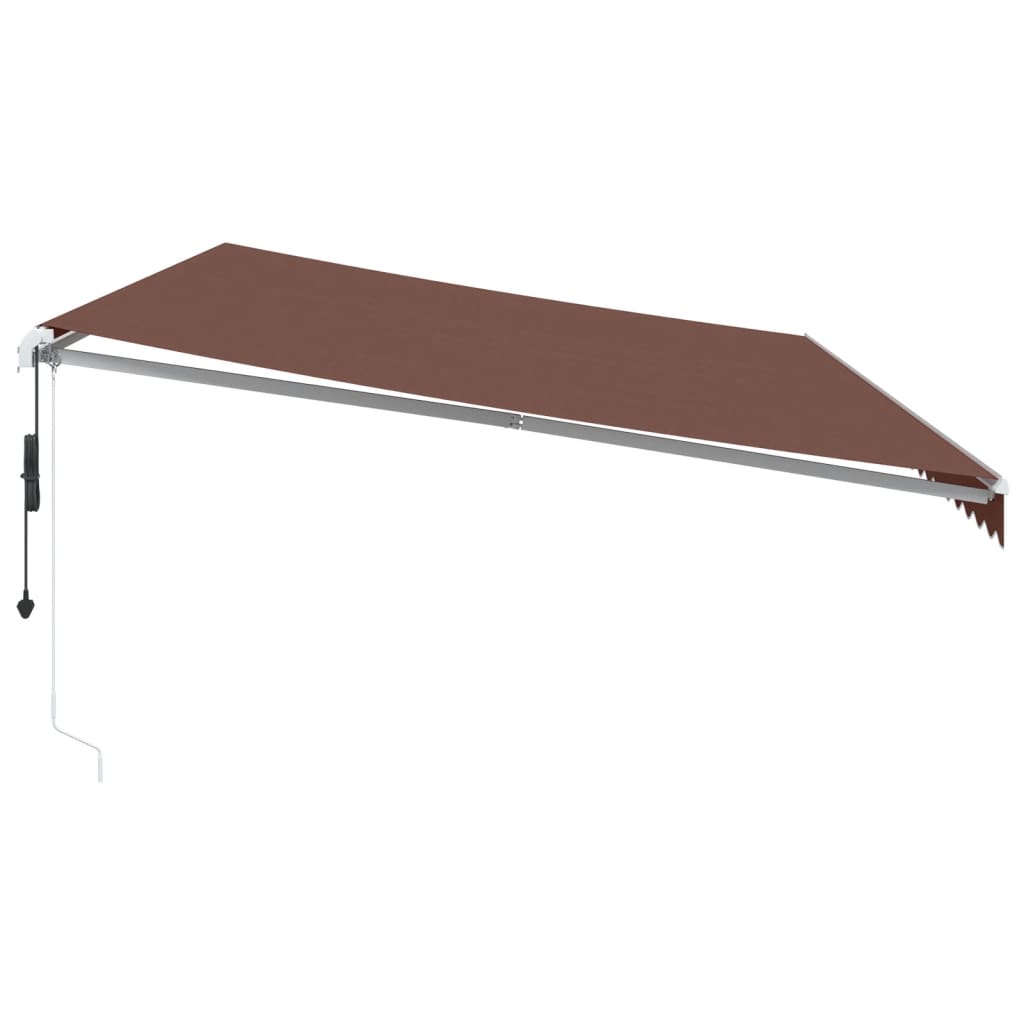 Τέντα Πτυσσόμενη Αυτόματη με LED Καφέ 600x350 εκ. - Pakobazaar