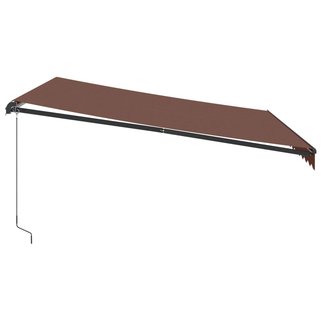 Τέντα Πτυσσόμενη Χειροκίνητη με LED Καφέ 400x350 εκ. - Pakobazaar