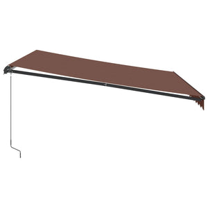 Τέντα Πτυσσόμενη Χειροκίνητη με LED Καφέ 400x350 εκ. - Pakobazaar